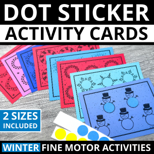 Winter Dot Sticker Fine Motor Task Cards