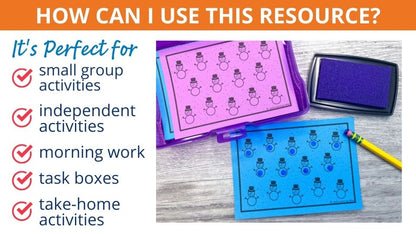 Winter Dot Sticker Fine Motor Task Cards