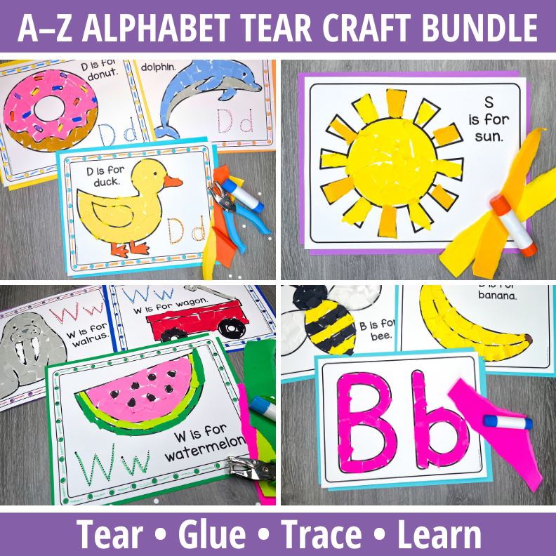A–Z Alphabet Tear Art and Craft Bundle