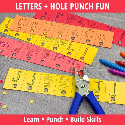 Alphabet Hole Punch Activity & Fine Motor Letter Activities
