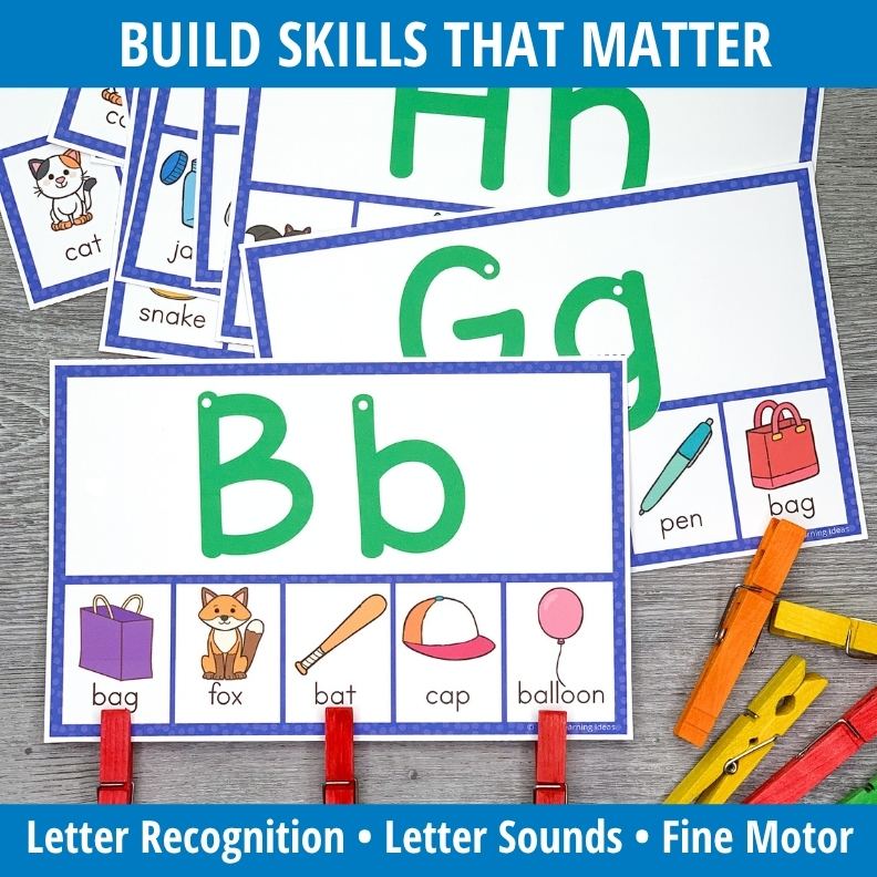 Alphabet and Beginning Sounds Clip Cards
