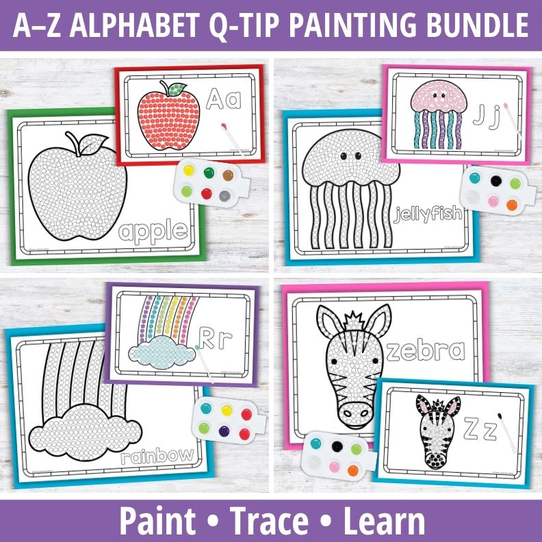 Alphabet Q-tip Dot Painting Letters BUNDLE