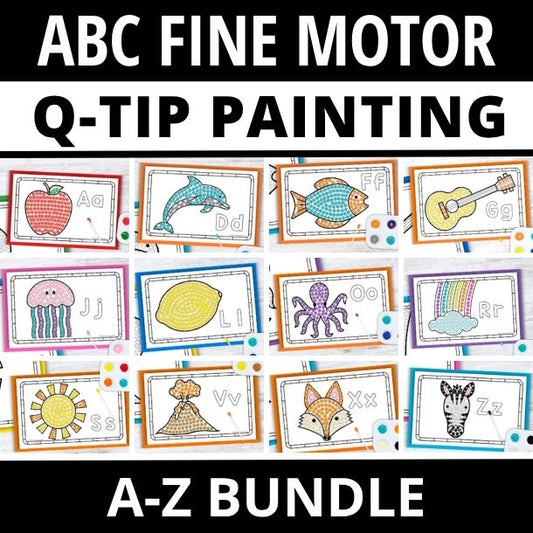 Alphabet Q-tip Dot Painting Letters BUNDLE