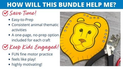 Animal Crafts & Fine Motor Activities Bundle