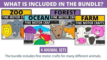 Animal Crafts & Fine Motor Activities Bundle