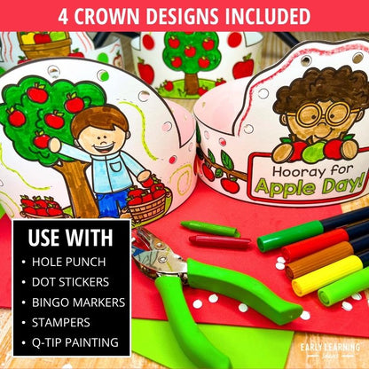 Apple Day Headband Crown Craft Printable