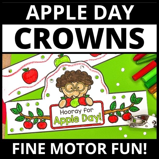 Apple Day Headband Crown Craft Printable