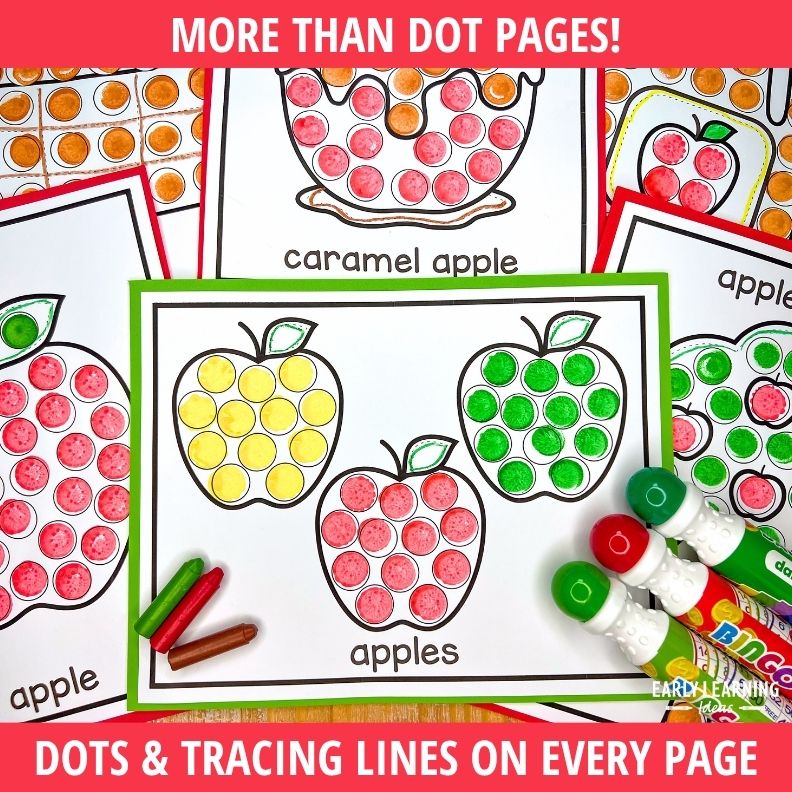 Apple Dot Marker Pages with Built-In Tracing