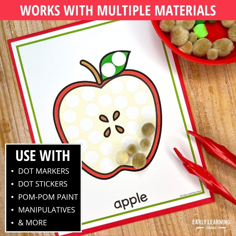 Apple Dot Marker Pages with Built-In Tracing