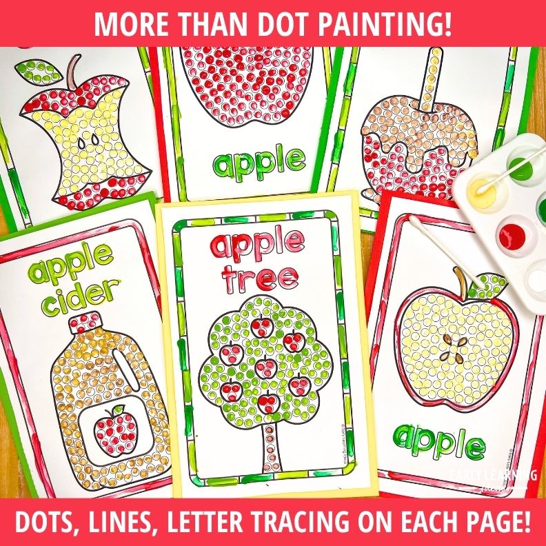 Apple Q-tip Dot Painting Pages