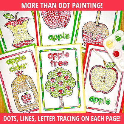 Apple Q-tip Dot Painting Pages