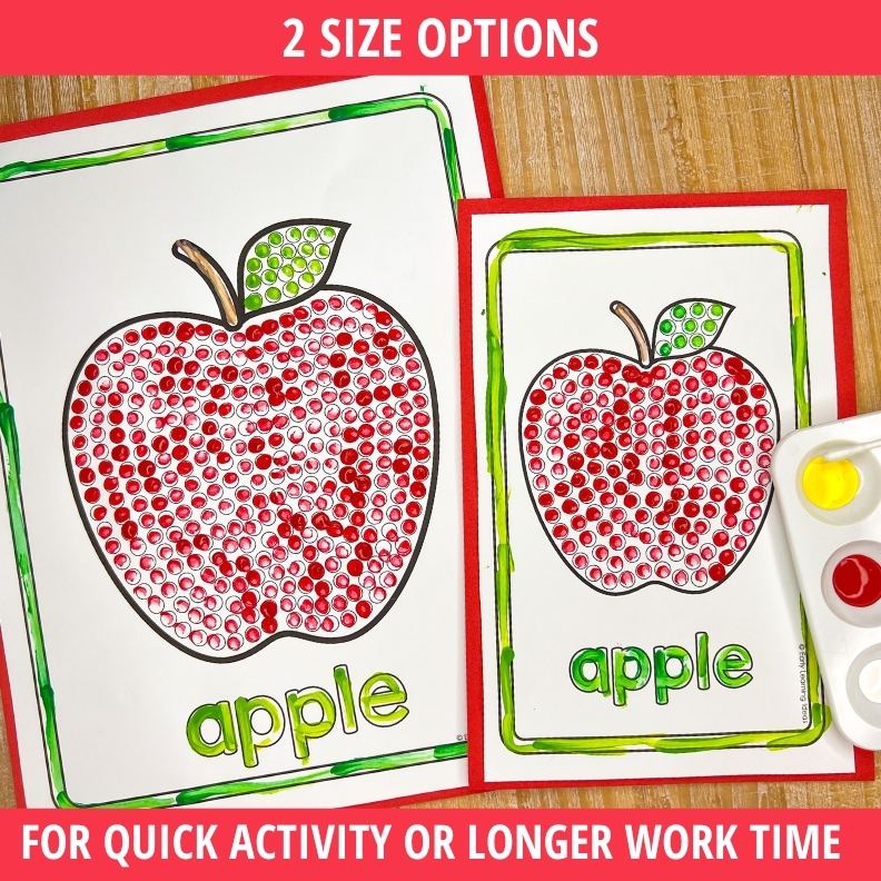 Apple Q-tip Dot Painting Pages