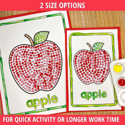 Apple Q-tip Dot Painting Pages