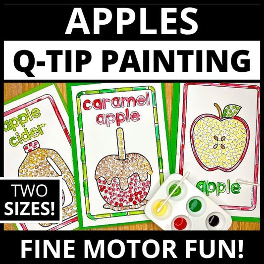 Apple Q-tip Dot Painting Pages