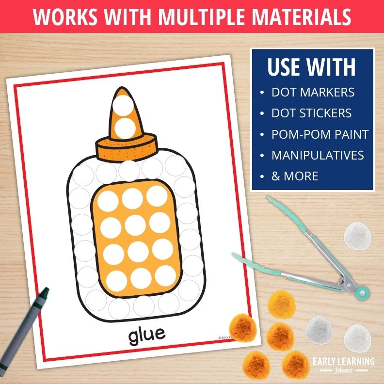 Back to School Dot Marker Coloring Pages with Built-In Tracing