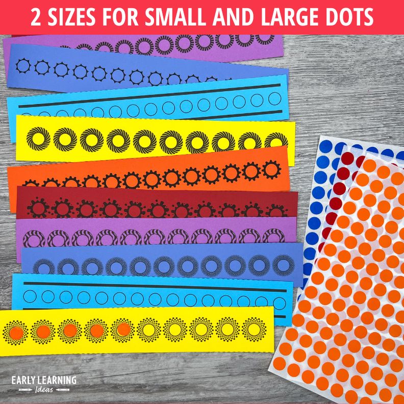 Sticker Patterning Activities Dot Sticker Activity Strips – Early Learning Ideas