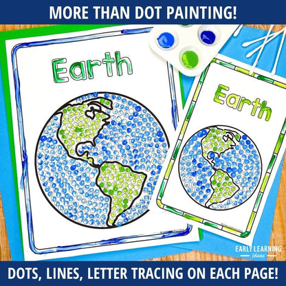 Earth Day Q-Tip Painting Fine Motor Activity