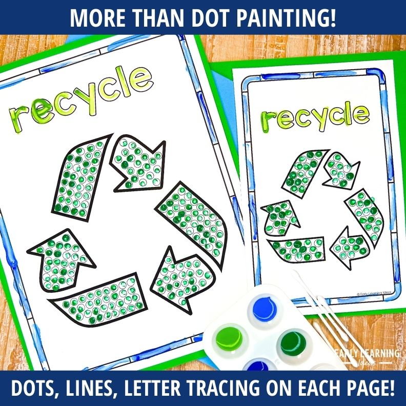 Earth Day Q-Tip Painting Fine Motor Activity