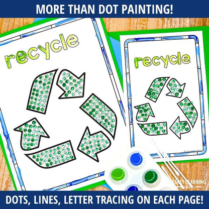 Earth Day Q-Tip Painting Fine Motor Activity