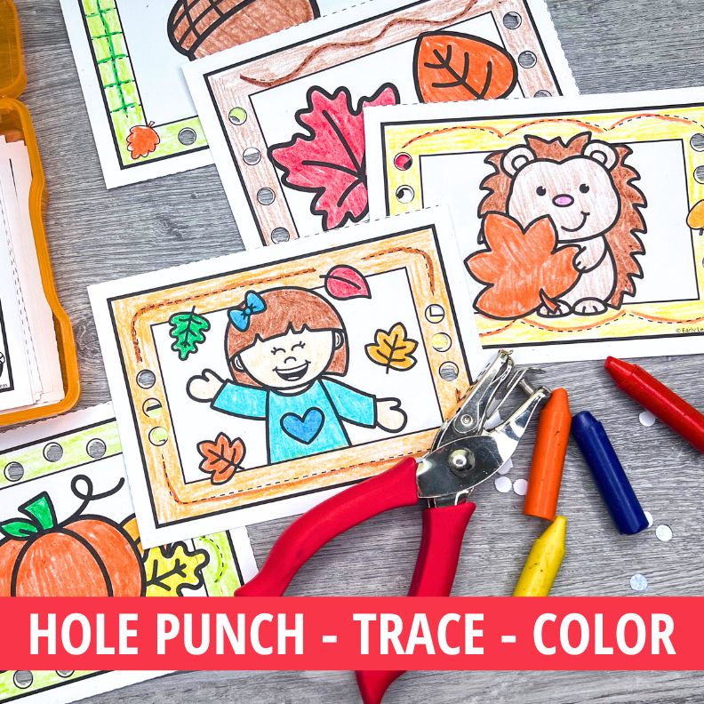 Hole Punch Task Cards - Fall