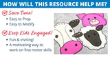 Farm Animal Crafts and Fine Motor Activities
