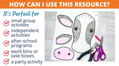 Farm Animal Crafts and Fine Motor Activities