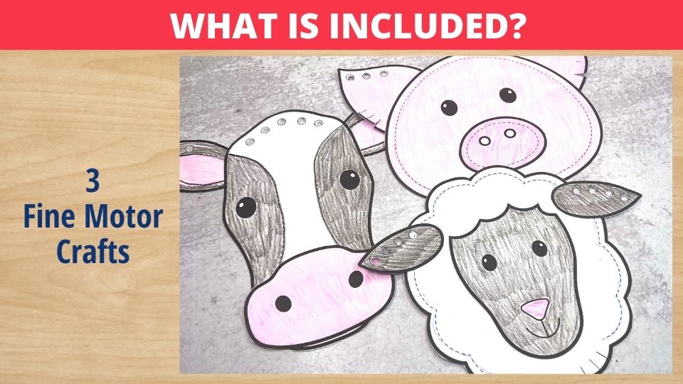 Farm Animal Crafts and Fine Motor Activities