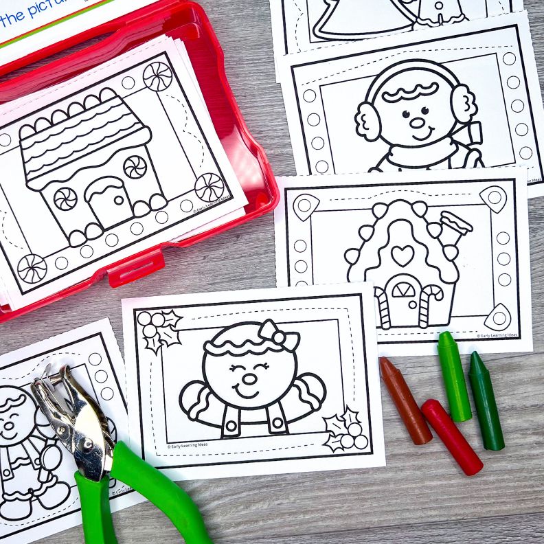 Hole Punch Task Cards - Gingerbread