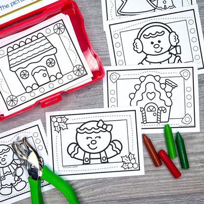 Hole Punch Task Cards - Gingerbread
