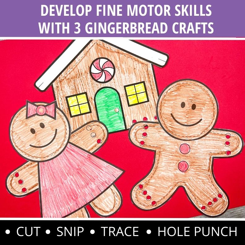 Gingerbread Fine Motor Crafts – Early Learning Ideas