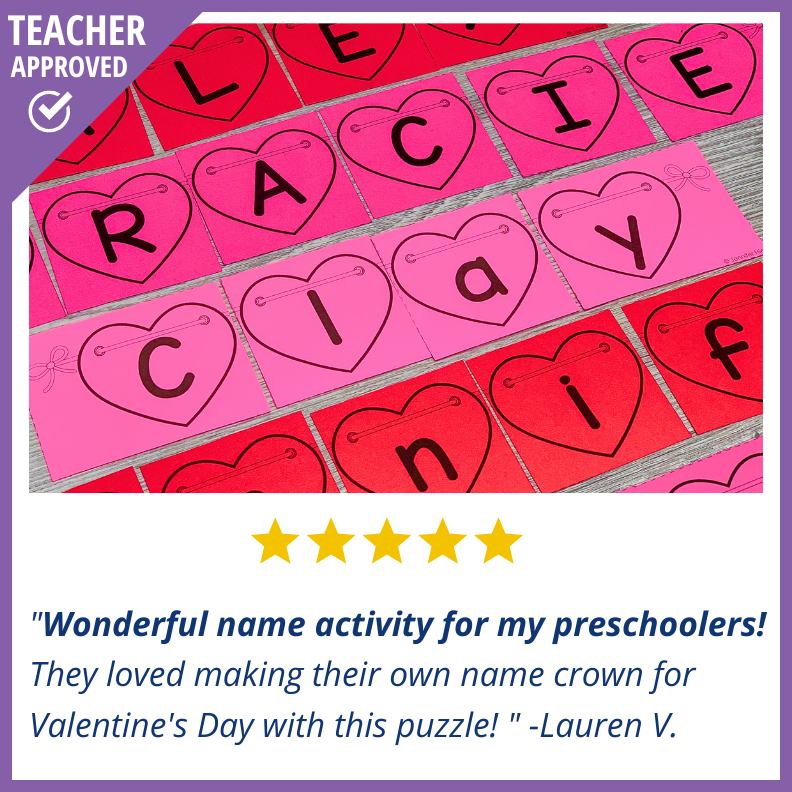 Editable Name Practice Puzzles - Heart Puzzles