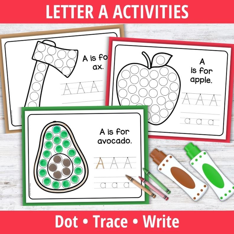 Letter A Dot Marker Coloring Pages