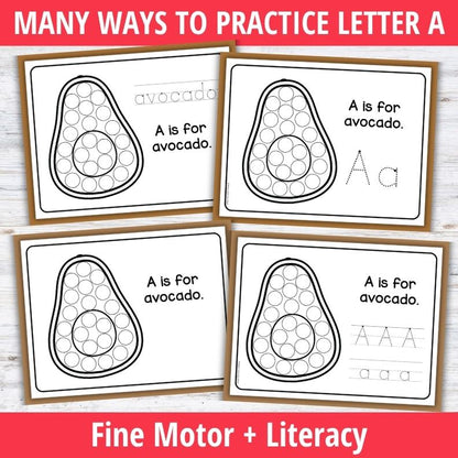 Letter A Dot Marker Coloring Pages
