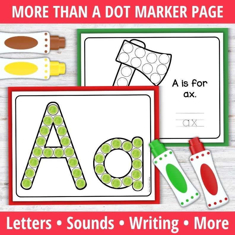 Letter A Dot Marker Coloring Pages