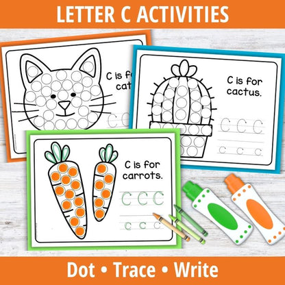 Letter C Dot Marker Coloring Sheets