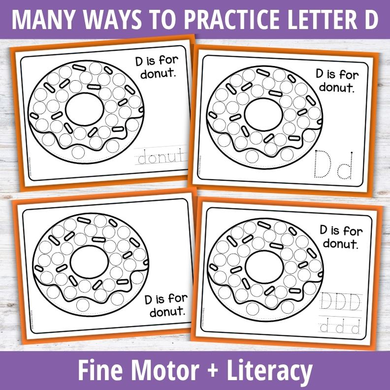 Letter D Dot Marker Coloring Pages