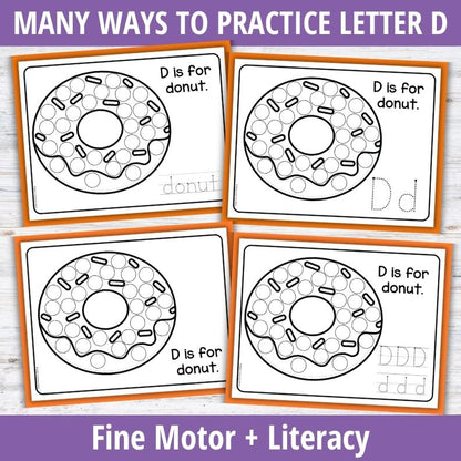 Letter D Dot Marker Coloring Pages