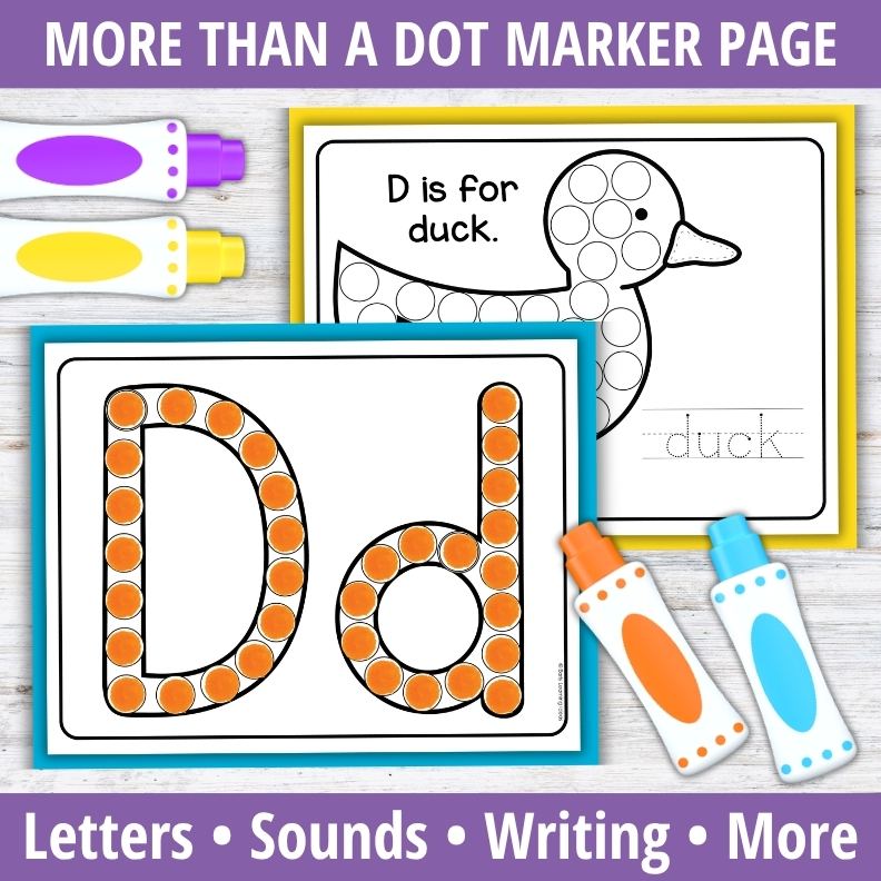 Letter D Dot Marker Coloring Pages