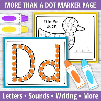 Letter D Dot Marker Coloring Pages