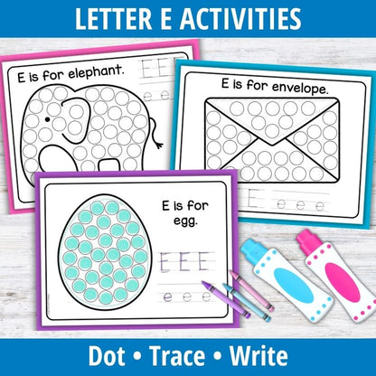 Letter E Dot Marker Coloring Pages
