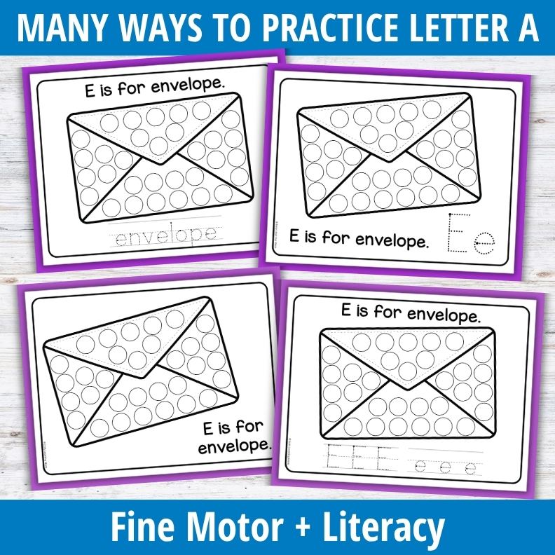Letter E Dot Marker Coloring Pages