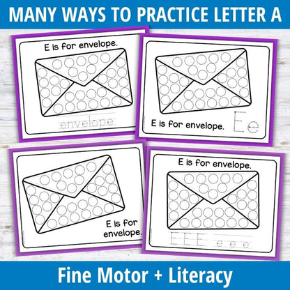 Letter E Dot Marker Coloring Pages