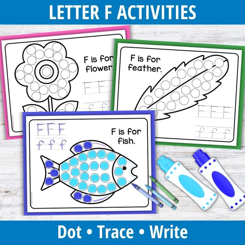 Letter F Dot Marker Coloring Pages