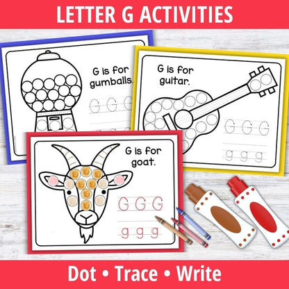 Letter G Dot Marker Coloring Pages