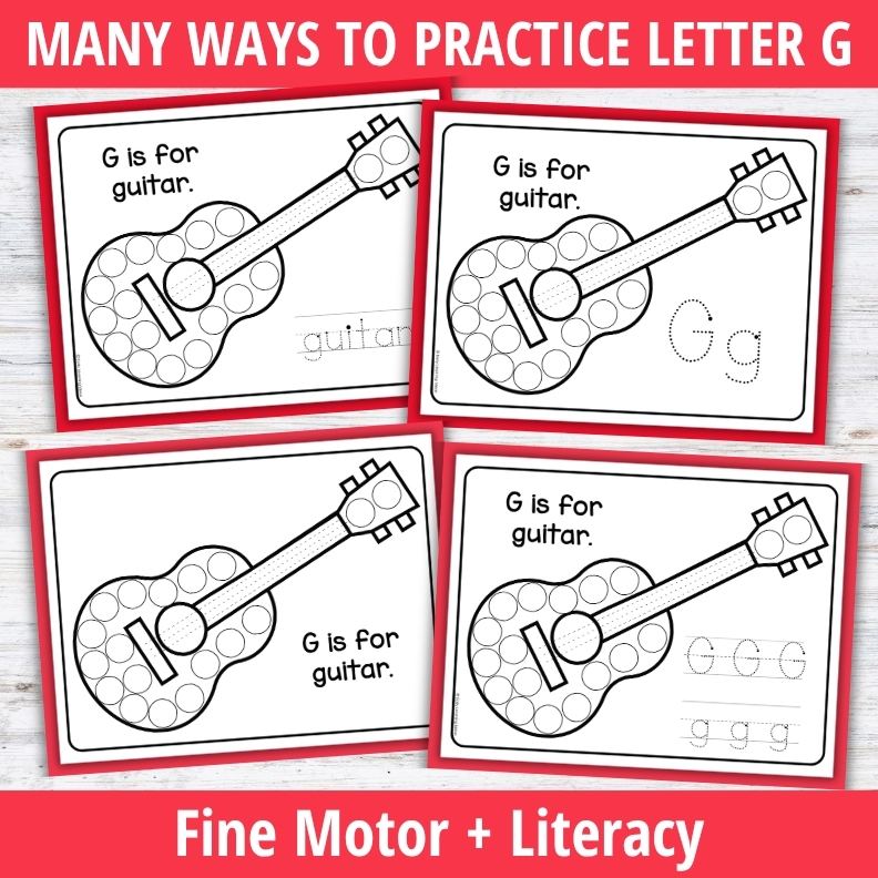 Letter G Dot Marker Coloring Pages