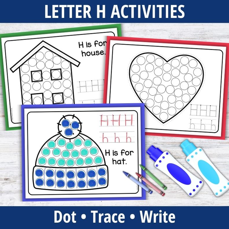 Letter H Dot Marker Coloring Pages