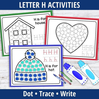 Letter H Dot Marker Coloring Pages