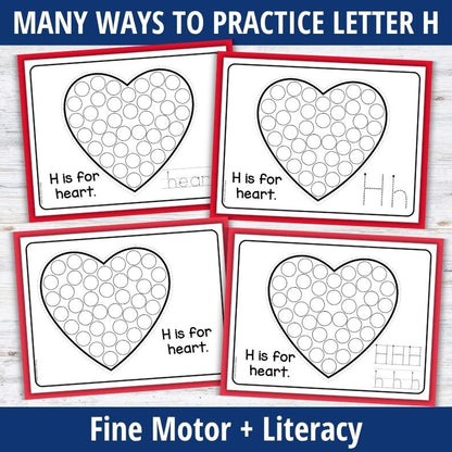 Letter H Dot Marker Coloring Pages
