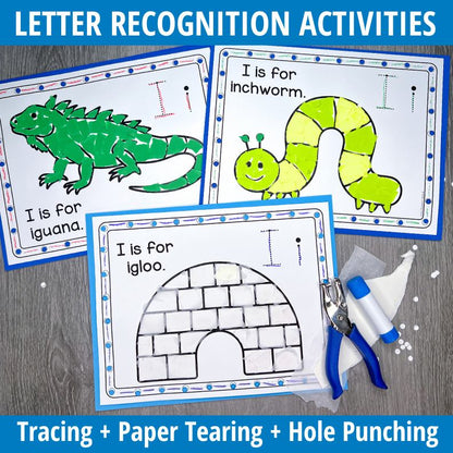 Letter I Tear Art Alphabet Craft