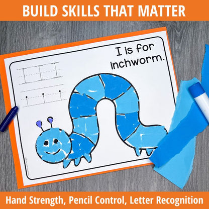 Letter I Tear Art Alphabet Craft